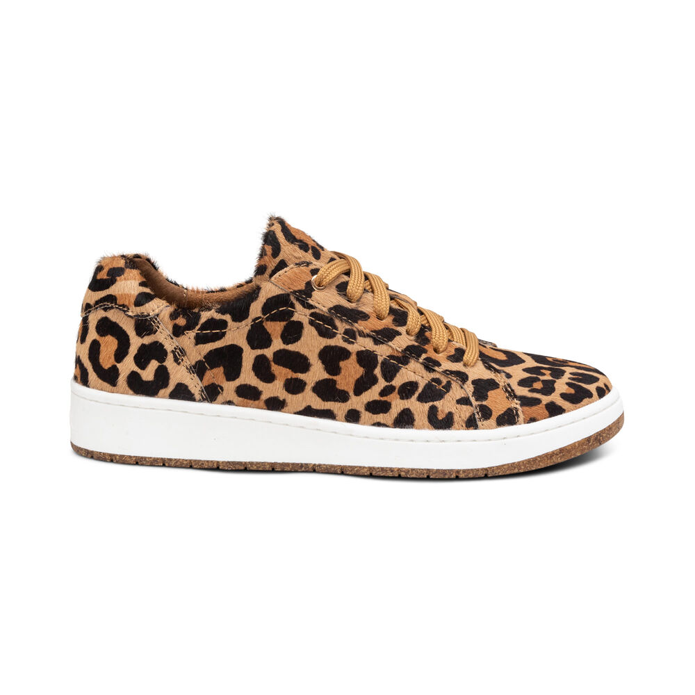 Aetrex Women's Blake Comfort Sneakers - Leopard | USA MR3PR6T